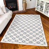Orian Rugs Simply Southern Cottage Minden Machine Woven Polypropylene Transitional Area Rug Natural Navy Daisy Polypropylene