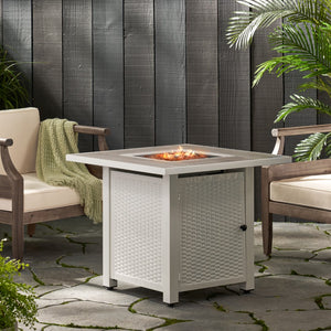 Christopher Knight Home® - Noble House - Baton Outdoor 40,000 Btu Iron Square Fire Pit