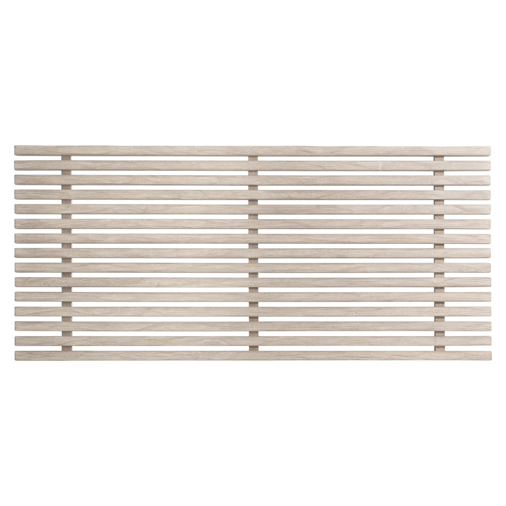 Bernhardt Bernhardt Kingston Teak Cocktail Table 62" — Sea Oat Slatted Top, Gun Metal Legs, Outdoor Durable Elegance X07021