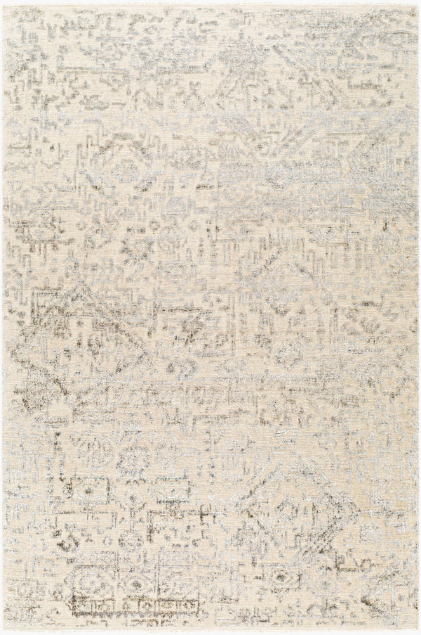 Surya Amina Ama-2300 2' X 3' Handcrafted Wool And Viscose Rug With Elegant Fringe For Stylish Home Décor Beige Wool,Viscose Ama2301-23