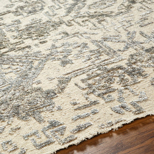 Surya Amina Ama-2300 2' X 3' Handcrafted Wool And Viscose Rug With Elegant Fringe For Stylish Home Décor Beige Wool,Viscose Ama2301-23