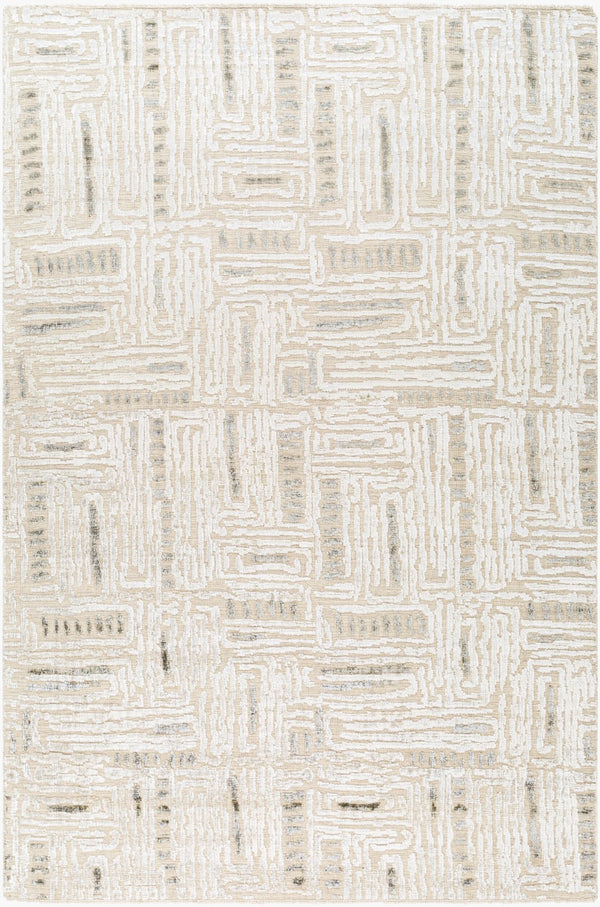 Surya Amina Ama-2300 2' X 3' Handcrafted Wool And Viscose Rug With Elegant Fringe For Stylish Home Décor Beige Wool,Viscose Ama2303-23
