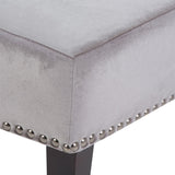 Hearth and Haven Upholstered Velvet Accent Chair with Nailhead Trim and Tufted Back B136P158770 Grey