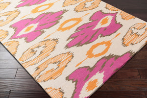 Surya Alameda 2'6" X 8' Handmade Wool Rug - Elegant Global Design, Durable, Spot Clean, One Year Warranty Fuchsia Wool Amd1003-268