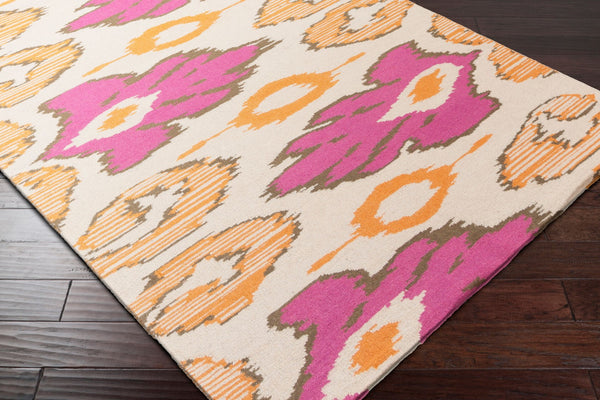 Surya Alameda 2'6" X 8' Handmade Wool Rug - Elegant Global Design, Durable, Spot Clean, One Year Warranty Fuchsia Wool Amd1003-268