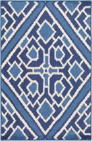 Surya Alameda 2'6" X 8' Handmade Wool Rug - Elegant Global Design, Durable, Spot Clean, One Year Warranty Dark Blue Wool Amd1005-23