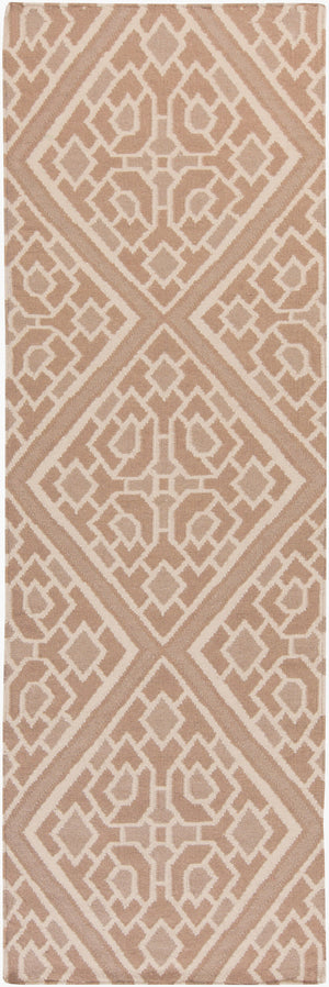 Surya Alameda 2'6" X 8' Handmade Wool Rug - Elegant Global Design, Durable, Spot Clean, One Year Warranty Tan Wool Amd1007-268