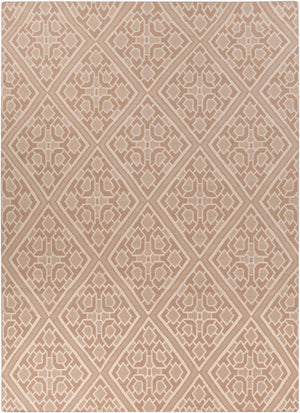 Surya Alameda 2'6" X 8' Handmade Wool Rug - Elegant Global Design, Durable, Spot Clean, One Year Warranty Tan Wool Amd1007-811