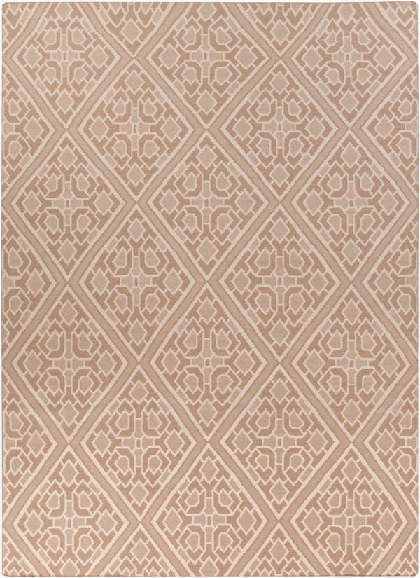 Surya Alameda 2'6" X 8' Handmade Wool Rug - Elegant Global Design, Durable, Spot Clean, One Year Warranty Tan Wool Amd1007-811