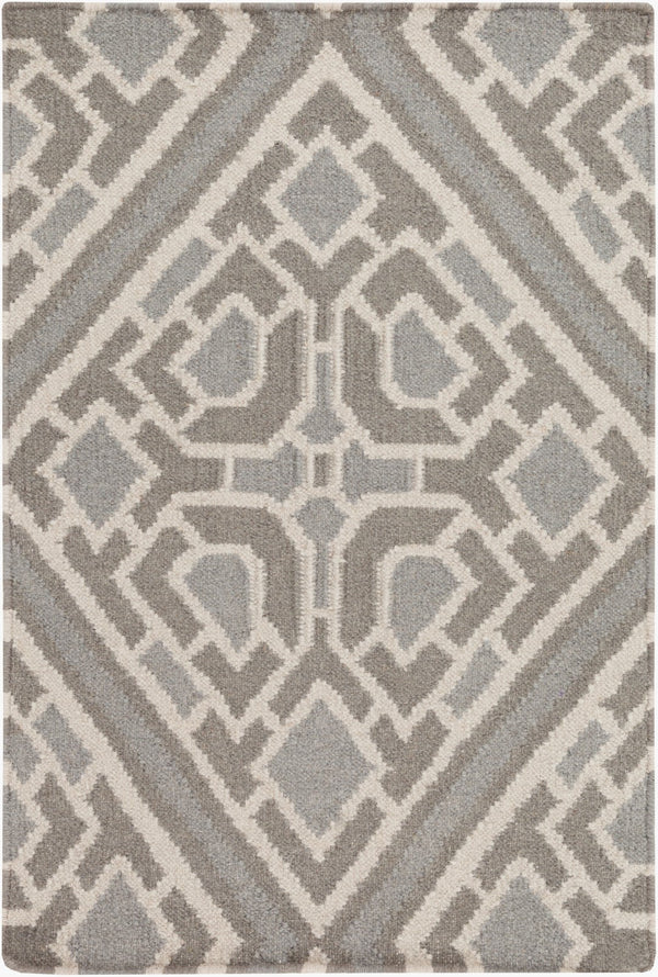 Surya Alameda 2'6" X 8' Handmade Wool Rug - Elegant Global Design, Durable, Spot Clean, One Year Warranty Light Gray Wool Amd1008-23