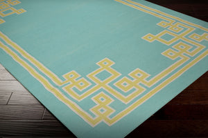 Surya Alameda 2'6" X 8' Handmade Wool Rug - Elegant Global Design, Durable, Spot Clean, One Year Warranty Aqua Wool Amd1010-811