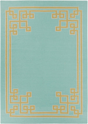 Surya Alameda 2'6" X 8' Handmade Wool Rug - Elegant Global Design, Durable, Spot Clean, One Year Warranty Aqua Wool Amd1010-811