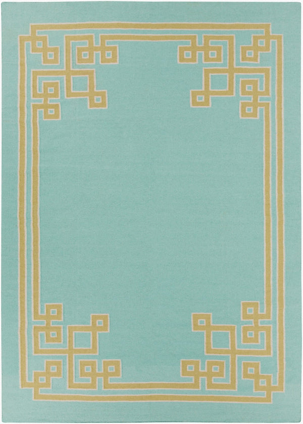 Surya Alameda 2'6" X 8' Handmade Wool Rug - Elegant Global Design, Durable, Spot Clean, One Year Warranty Aqua Wool Amd1010-811
