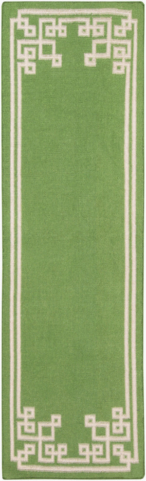 Surya Alameda 2'6" X 8' Handmade Wool Rug - Elegant Global Design, Durable, Spot Clean, One Year Warranty Green Wool Amd1013-268