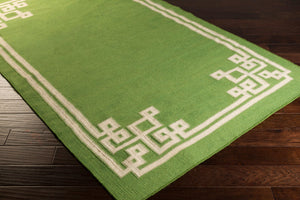 Surya Alameda 2'6" X 8' Handmade Wool Rug - Elegant Global Design, Durable, Spot Clean, One Year Warranty Green Wool Amd1013-268