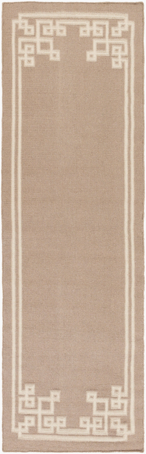Surya Alameda 2'6" X 8' Handmade Wool Rug - Elegant Global Design, Durable, Spot Clean, One Year Warranty Light Beige Wool Amd1015-268