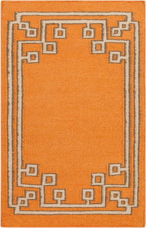 Surya Alameda 2'6" X 8' Handmade Wool Rug - Elegant Global Design, Durable, Spot Clean, One Year Warranty Orange Wool Amd1016-23