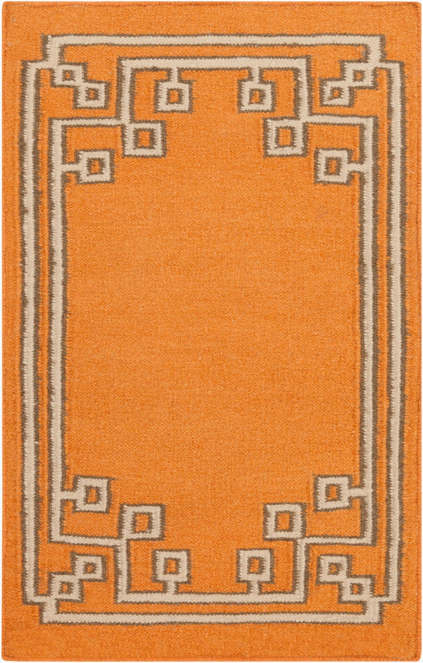 Surya Alameda 2'6" X 8' Handmade Wool Rug - Elegant Global Design, Durable, Spot Clean, One Year Warranty Orange Wool Amd1016-23