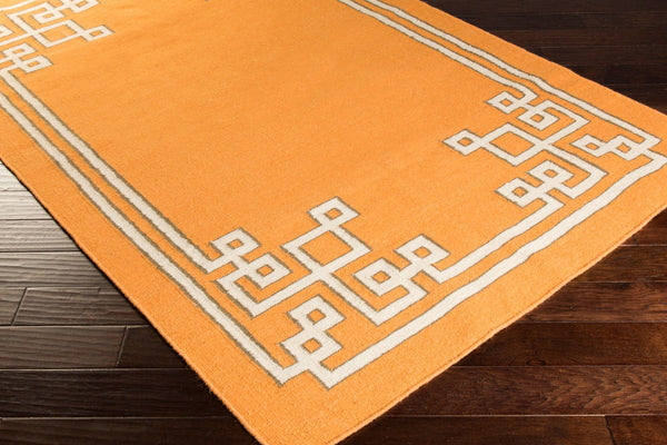 Surya Alameda 2'6" X 8' Handmade Wool Rug - Elegant Global Design, Durable, Spot Clean, One Year Warranty Orange Wool Amd1016-23