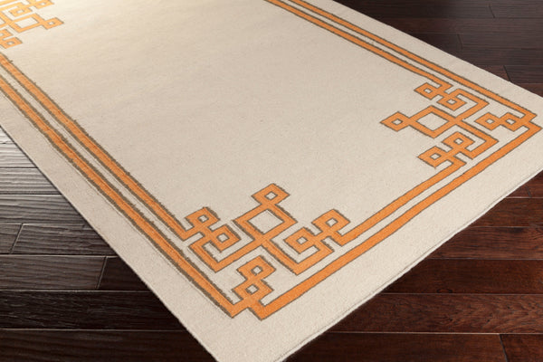 Surya Alameda 2'6" X 8' Handmade Wool Rug - Elegant Global Design, Durable, Spot Clean, One Year Warranty Orange Wool Amd1018-23