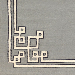 Surya Alameda 2'6" X 8' Handmade Wool Rug - Elegant Global Design, Durable, Spot Clean, One Year Warranty Gray Wool Amd1019-23