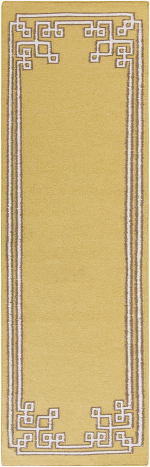 Surya Alameda 2'6" X 8' Handmade Wool Rug - Elegant Global Design, Durable, Spot Clean, One Year Warranty Tan Wool Amd1021-268