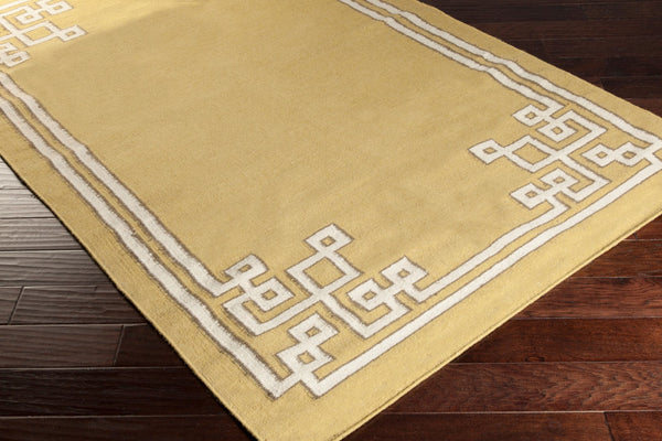 Surya Alameda 2'6" X 8' Handmade Wool Rug - Elegant Global Design, Durable, Spot Clean, One Year Warranty Tan Wool Amd1021-811