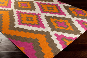 Surya Alameda 2'6" X 8' Handmade Wool Rug - Elegant Global Design, Durable, Spot Clean, One Year Warranty Orange Wool Amd1028-268