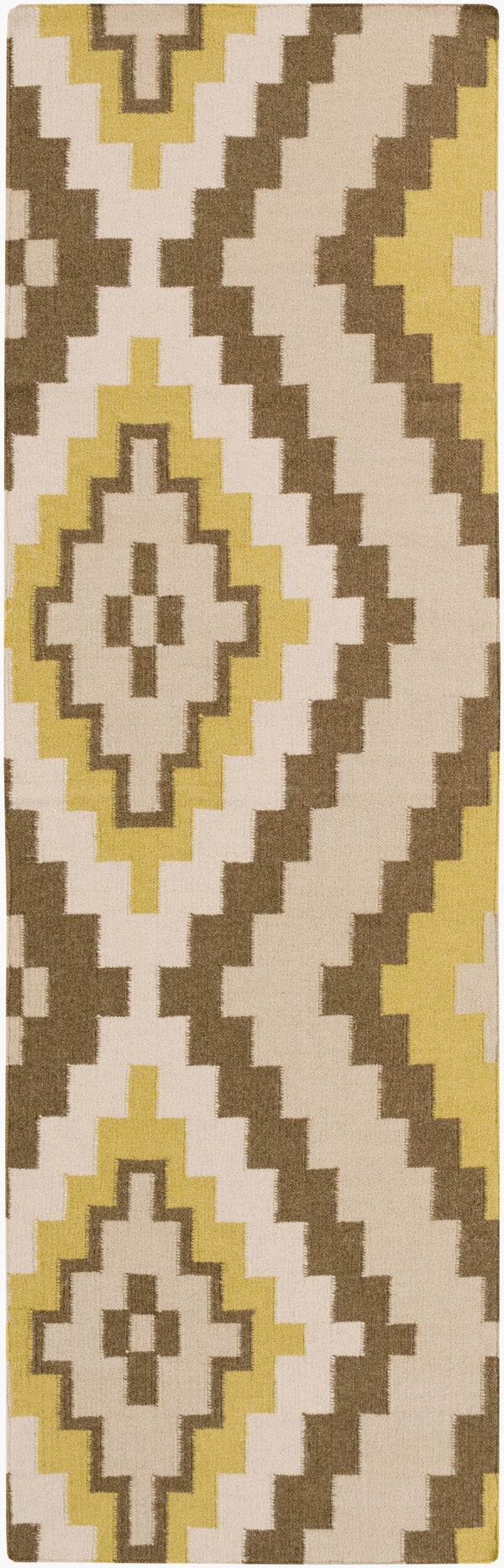 Surya Alameda 2'6" X 8' Handmade Wool Rug - Elegant Global Design, Durable, Spot Clean, One Year Warranty Olive Wool Amd1049-268