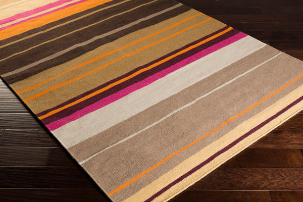 Surya Alameda 2'6" X 8' Handmade Wool Rug - Elegant Global Design, Durable, Spot Clean, One Year Warranty Dark Brown Wool Amd1051-3353