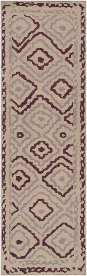 Surya Alameda 2'6" X 8' Handmade Wool Rug - Elegant Global Design, Durable, Spot Clean, One Year Warranty Taupe Wool Amd1055-268