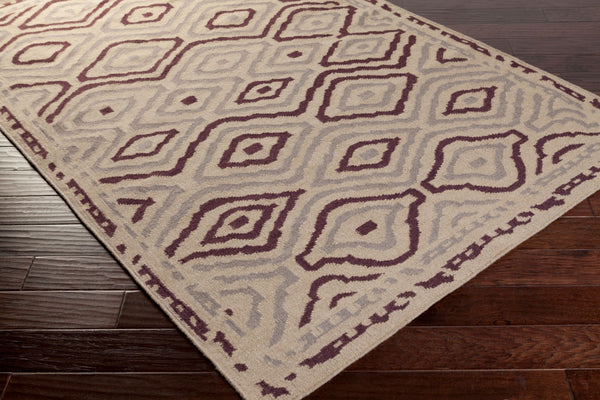 Surya Alameda 2'6" X 8' Handmade Wool Rug - Elegant Global Design, Durable, Spot Clean, One Year Warranty Taupe Wool Amd1055-268