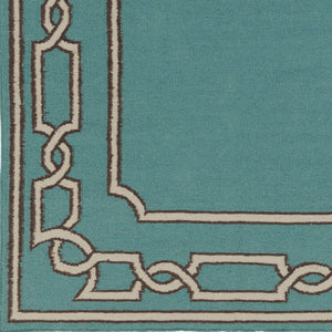 Surya Alameda 2'6" X 8' Handmade Wool Rug - Elegant Global Design, Durable, Spot Clean, One Year Warranty Seafoam Wool Amd1057-268