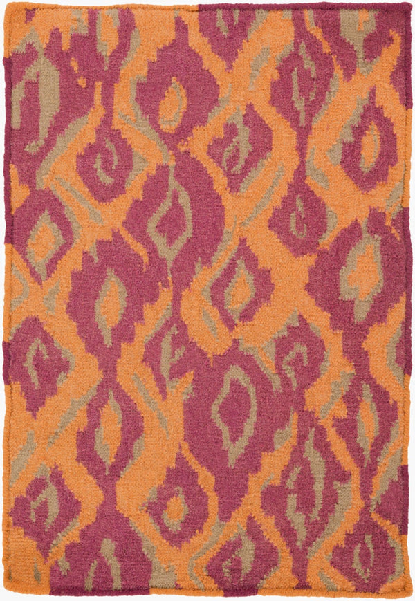 Surya Alameda 2'6" X 8' Handmade Wool Rug - Elegant Global Design, Durable, Spot Clean, One Year Warranty Orange Wool Amd1060-811