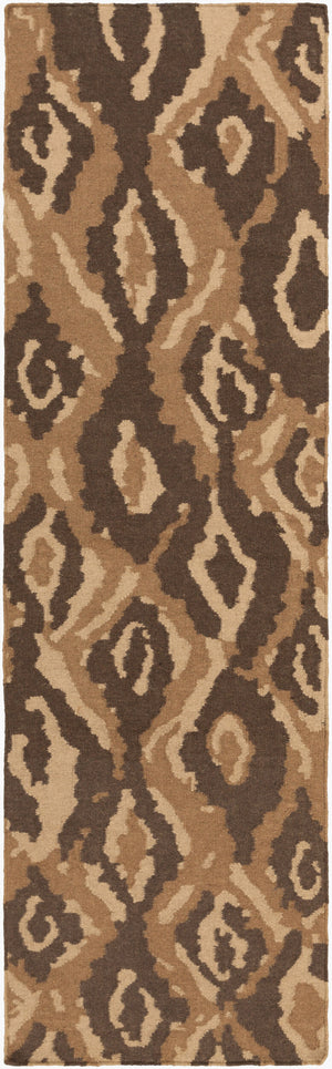 Surya Alameda 2'6" X 8' Handmade Wool Rug - Elegant Global Design, Durable, Spot Clean, One Year Warranty Medium Brown Wool Amd1061-268