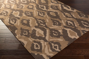 Surya Alameda 2'6" X 8' Handmade Wool Rug - Elegant Global Design, Durable, Spot Clean, One Year Warranty Medium Brown Wool Amd1061-268