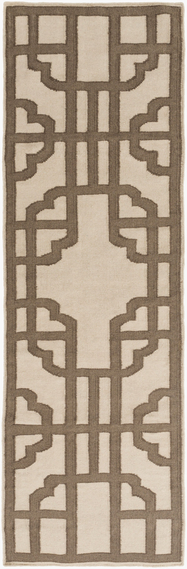 Surya Alameda 2'6" X 8' Handmade Wool Rug - Elegant Global Design, Durable, Spot Clean, One Year Warranty Taupe Wool Amd1070-268