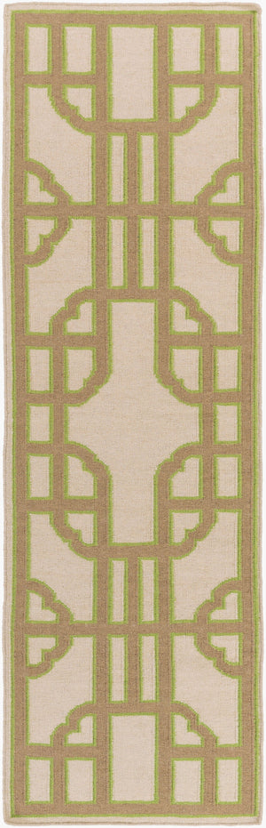 Surya Alameda 2'6" X 8' Handmade Wool Rug - Elegant Global Design, Durable, Spot Clean, One Year Warranty Light Brown Wool Amd1079-268