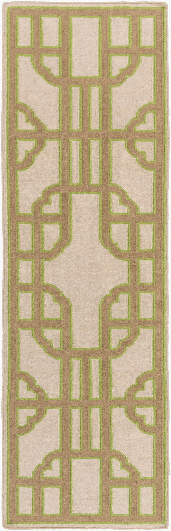 Surya Alameda 2'6" X 8' Handmade Wool Rug - Elegant Global Design, Durable, Spot Clean, One Year Warranty Light Brown Wool Amd1079-268