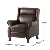 Christopher Knight Home® Noble House 35.43" Wide Faux Leather Manual Wing Chair Recliner