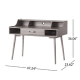 Hearth and Haven Study Desk 60363.00GRY 60363.00GRY