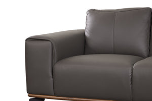 Porter Designs Porter Pietro Top Grain Leather Sectional In Charcoal - Elegant Italian Design With Comfort & Style Gray Leather 02-204-09l-2110-kit