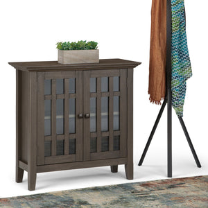 English Elm Bedford Low Storage Media Cabinet - Rustic Farmhouse Grey With Glass Doors & Adjustable Shelves B136P158477