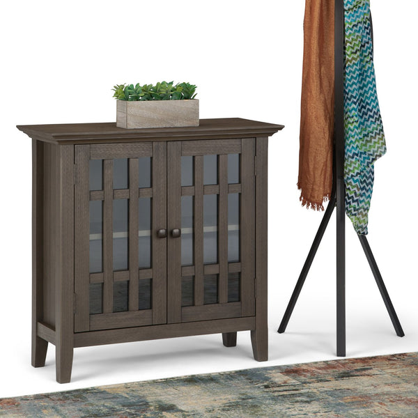 English Elm Bedford Low Storage Media Cabinet - Rustic Farmhouse Grey With Glass Doors & Adjustable Shelves B136P158477