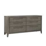 Scott Living Home Griffith Six Drawer Dresser Gray with Light Wood Finish P367DJ100 Pulaski Furniture