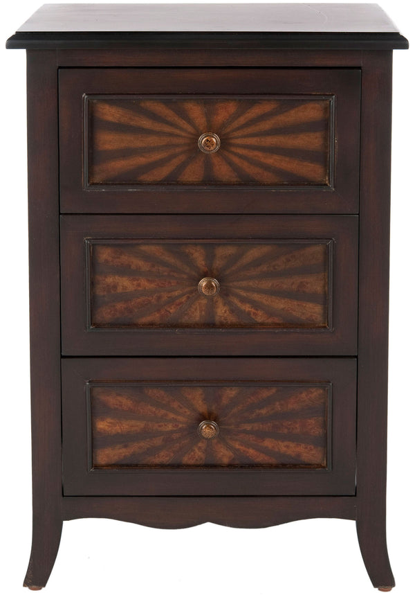Safavieh Conrad 3 Drawer Side Table Medium Brown/Light Brown AMH4037A