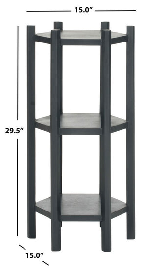 Safavieh Leonie 3 Tier Telephone Table Charcoal Grey AMH4617A