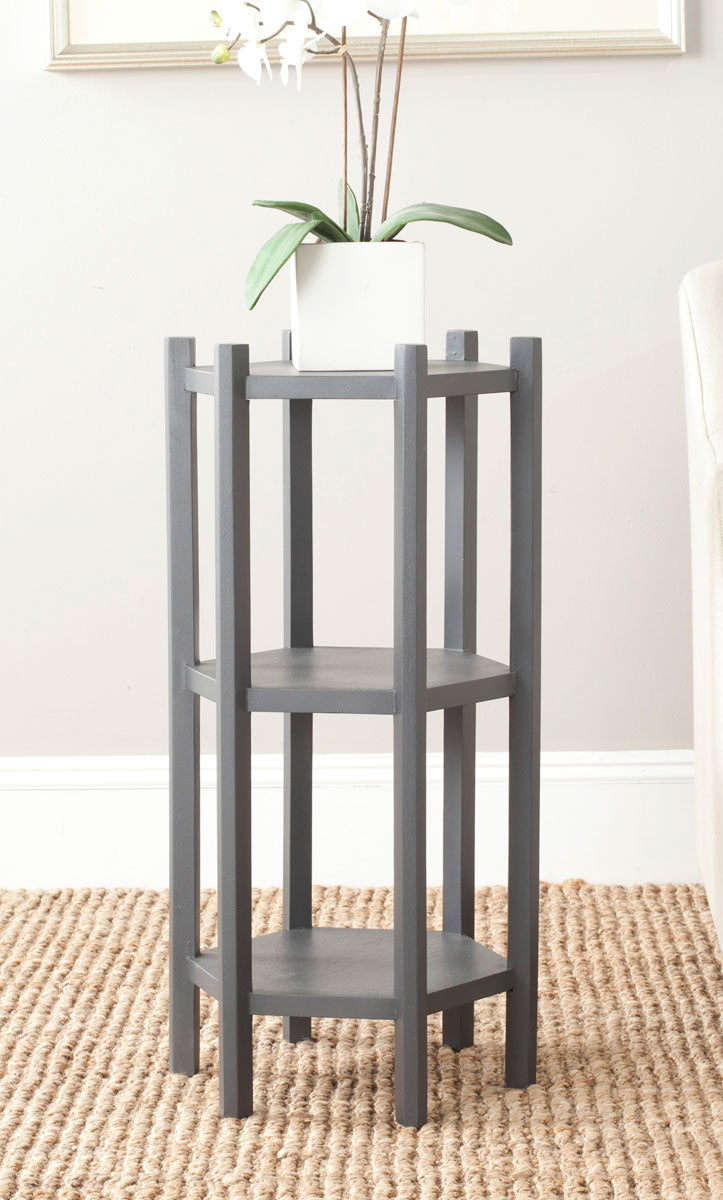 Safavieh Leonie 3 Tier Telephone Table Charcoal Grey AMH4617A