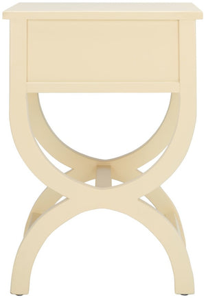 Safavieh Maxine Accent Table With Storage Drawer  XII23 Vanilla Wood AMH6608E