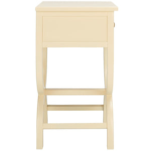Safavieh Maxine Accent Table With Storage Drawer  XII23 Vanilla Wood AMH6608E